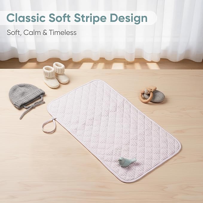 Spirich 3-Pack Reversible Changing Pad Liners, Waterproof & Wipeable Diaper Changing Mat, Thick Terry & 100% Cotton Knit, Portable Baby Changing Pad