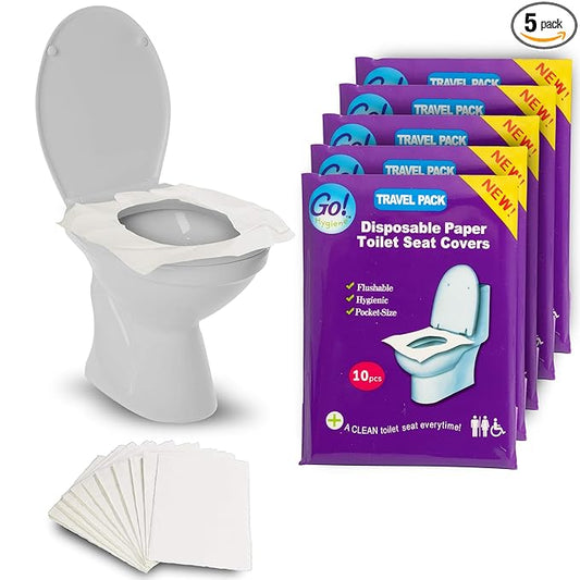 XL Travel Pack of 4 Packs (40-Count) + 1 Free Pack (10-Count) ! - Disposable Toilet Seat Covers - New!