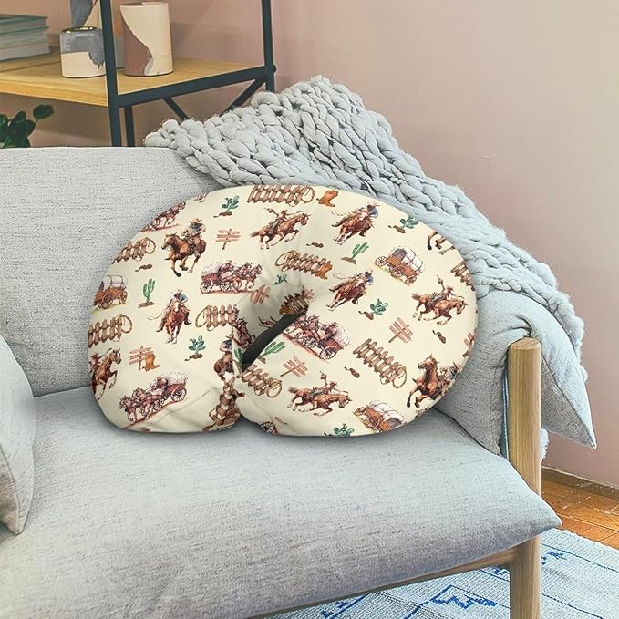 Horse Baby Nursing Pillow Cover Stretchy Breathable Breastfeeding Pillow Cover Neutral Pillow Cover for Infant Snug Fit Standard Nursing Pillows