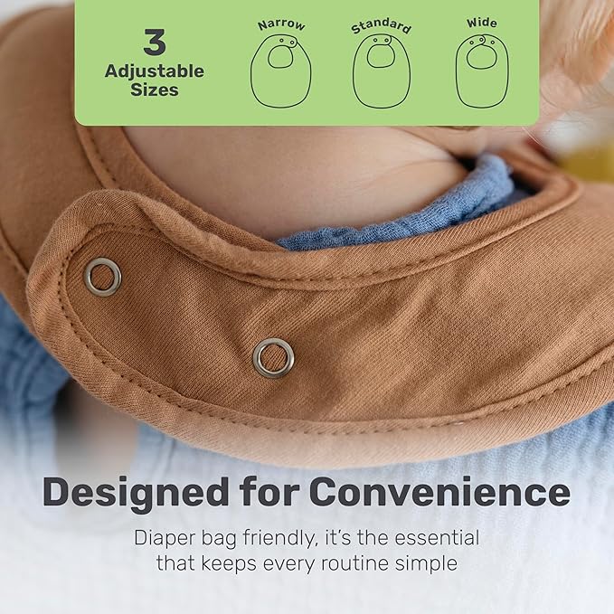 Snug Baby Drool Bibs, Absorbent, Lightweight, and Premium Cotton Baby Bibs for Drooling and Teething