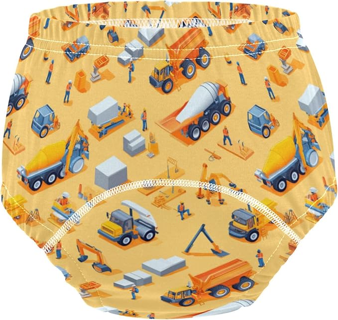 Baby Boys Underwear Potty Training Leakproof Training Underpants for Toddler Boys 4T Construction Scene Concrete Mixer Truck