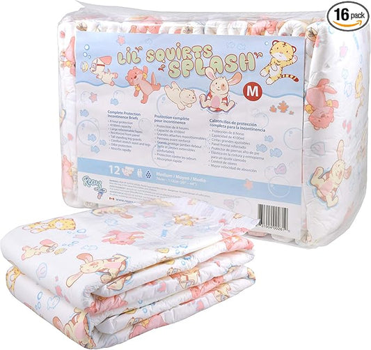 Rearz - Lil' Squirts Splash - Adult Printed Diapers (16 Pack) (X-Large)