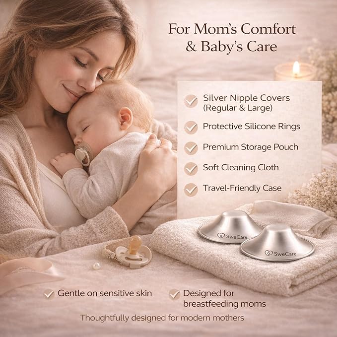 999 Silver Nursing Cups, Silver Nipple Covers Breastfeeding,