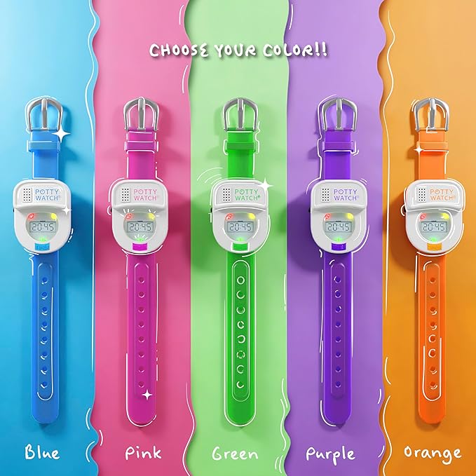 Potty Watch for Kids Potty Training - Potty Training Watch with 3 Fun Flashing Lights and Music - Water-Resistant Watch - Potty Watch Remind Kids Every 30, 60 or 90 Minutes - Green