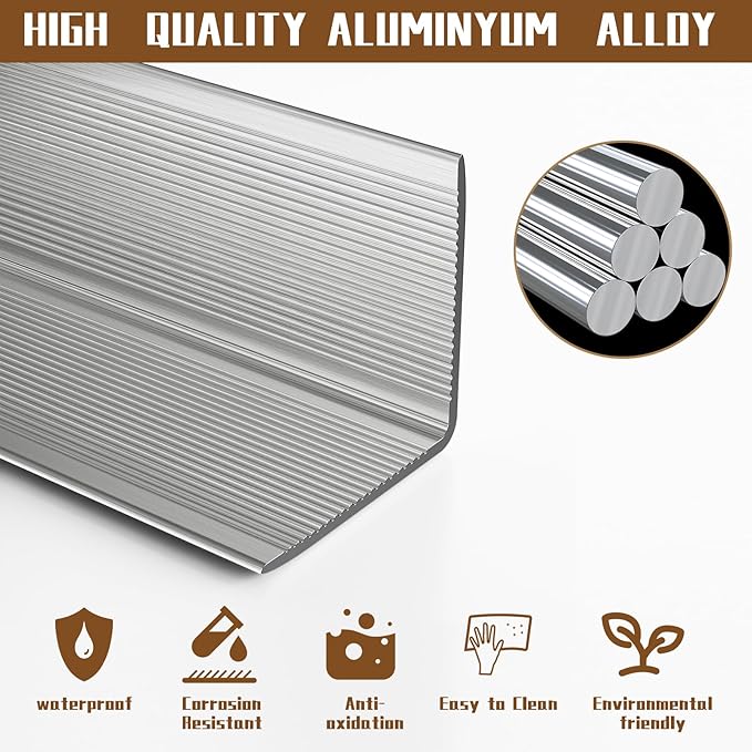 Metal Wall Corner Protector, Aluminum Corner Guards, Décor for Edge of Door Window Table Furniture Cabinets Fireplaces Tile Trim Edging, Size 35.5" L x 0.75" W (5 Pack,Silver)
