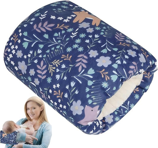 Baby Feeding Arm Pillow,Nursing Arm Pillows for Breastfeeding，Soft Cotton for Newborn, More Support for Mom and Baby,Portable and Washable,Ergonomic Nursing Essentials（Blue Fox）