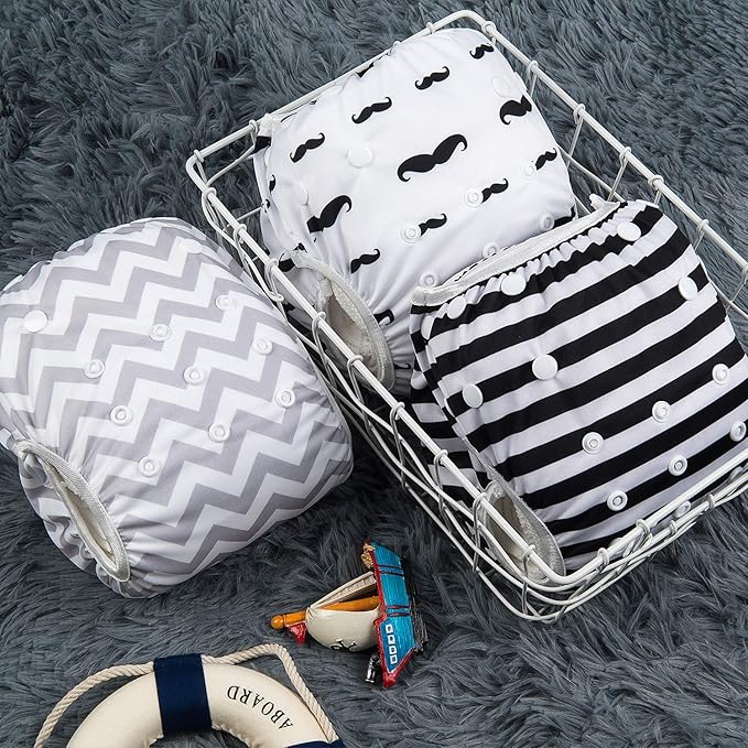 Alva Baby Swim Diapers 3pcs Reuseable Washable & Adjustable for Swimming Lesson & 0-2 Years Baby Boy Girl 3SWY01