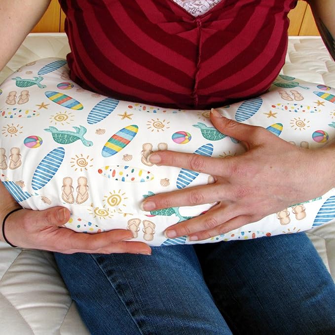 Boho Surf Summer Baby Nursing Pillow Covers for Boy Girl Colorful Surfboards Sun Starfish Conch Turtle Nursing Pillowcase for Breastfeeding Pillows Tropical Beach Soft Stretchy Slipcovers for Newborn