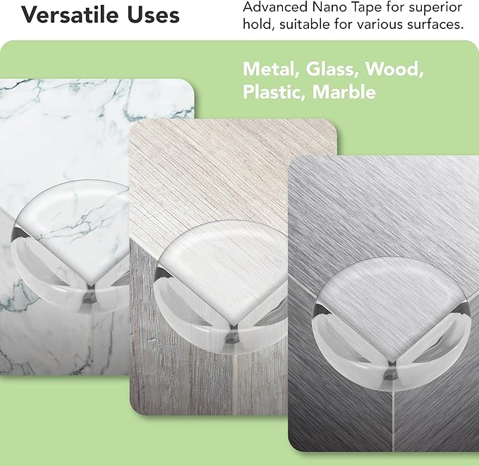 Corner Protector Baby Proof, BPA-Free, Table Corner Protectors for Furniture, Clear Corner Covers Baby Safety, Baby Corner Protector Guards, (12 Pack)