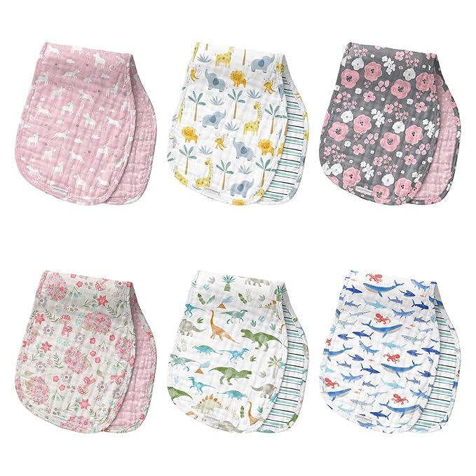 Stephen Joseph, Muslin Baby Burp Cloths, 2-Pack 100% Cotton, Burp Cloth for Baby Boys and Girls, Western