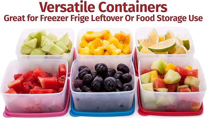 SIGNORA WARE Condiment Containers with Lids- 6 pk. 17 oz.Salad Dressing to go Small Food Storage Containers- Sauce Cups Leak proof Reusable Plastic BPA free for Lunch Box Picnic Travel