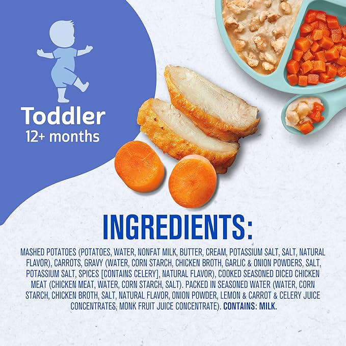 Gerber Graduates Lil' Entrees Mashed Potatoes & Gravy with Roasted Chicken & Carrots, 6.6-Ounce (Pack of 8)