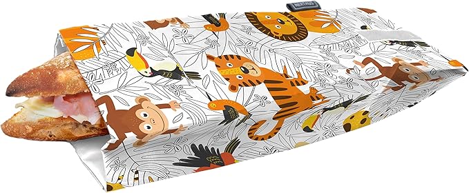 NERTHUS FIH 879 Safari Reusable Snack Bag, Eco-Friendly, Adaptable, Easy to Clean and Machine Washable