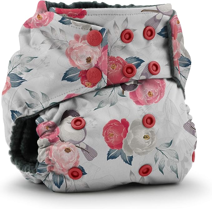 Kanga Care Rumparooz G3 OBV Cloth Diaper Reusable One Size Pocket Diaper with Patented Inner Double Gusset 2 pcs Bamboo Rayon Insert Soaker | Lily (6-55+ lbs)