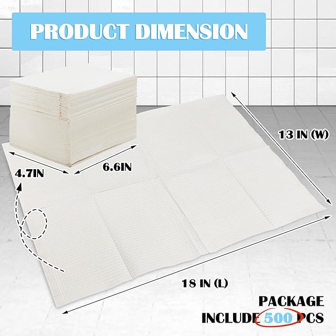 Mixweer 500 Pcs Baby Disposable Changing Pads 13 x 18 Inch Quick Absorb White Diaper Changing Table Pads Sanitary Liners Soft Waterproof for Baby Child Adult Pets Travel Change Stations