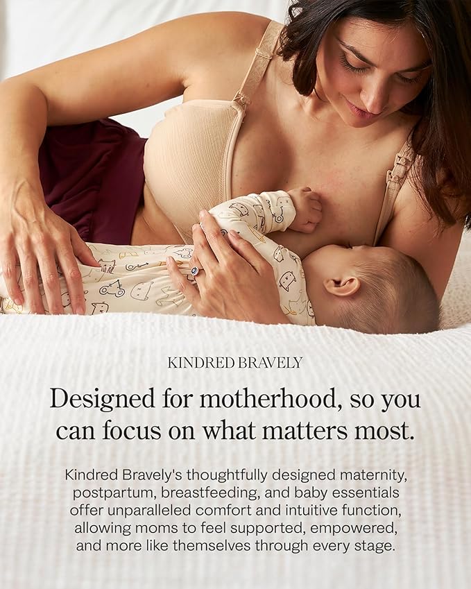 Kindred Bravely Organic Reusable Nursing Pads, Washable, for Breastfeeding & Leaking with Carry Bag, 10 Pack 5.5" D (Twilight Busty)