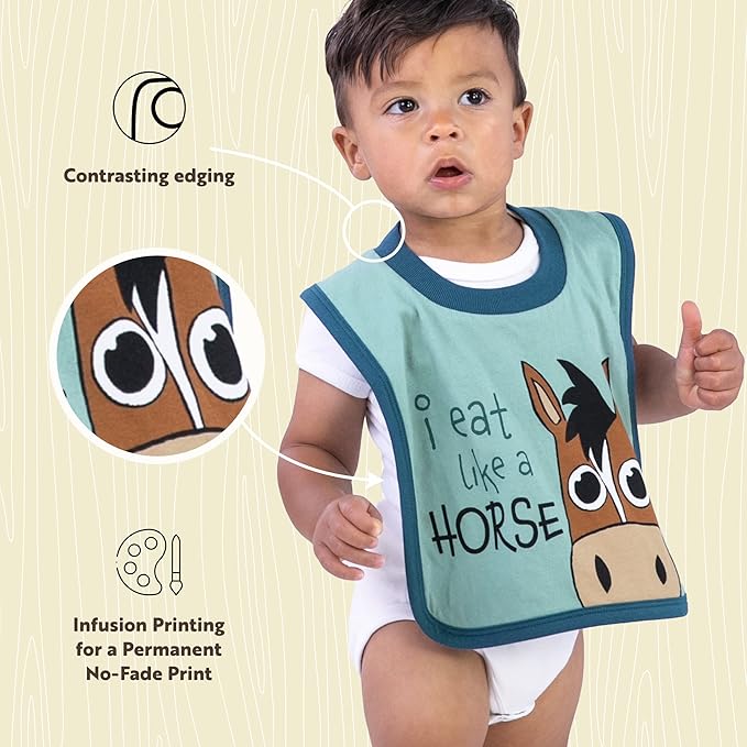 LazyOne Animal-Print Baby Bibs, Cute Baby Shower Gifts