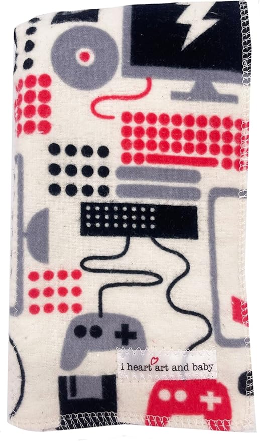 Infant Burping Cloth, Burp Cloths for Baby Boy or Girl, Soft and Absorbent - Cotton Reusable Spit Up Rags, XLarge, 1 Count (Gamer)