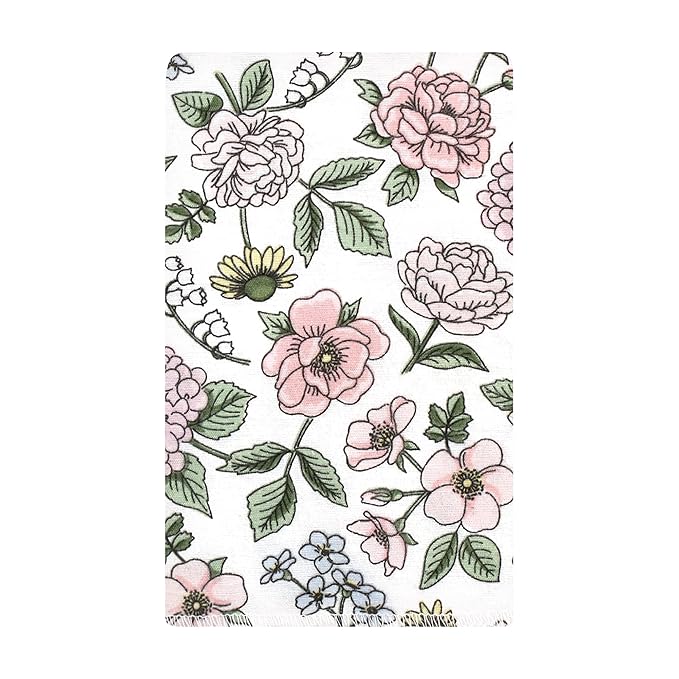 Hudson Baby Unisex Baby Cotton Flannel Burp Cloths, Vintage Blossom 10 Pack, One Size