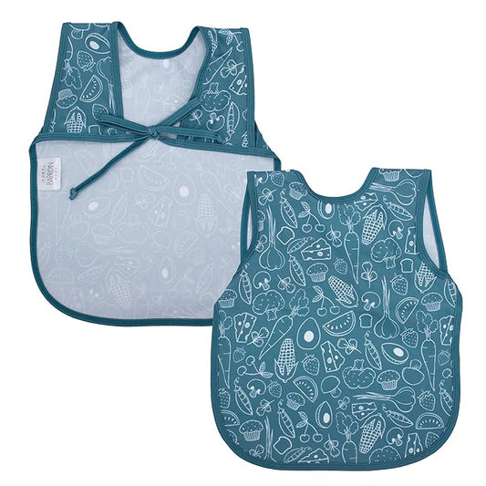 BapronBaby Neutral Foodie Bapron - No Neck Tie Safer Bib for Baby & Toddler - Soft Waterproof Stain Resistant - Machine Washable - Sz Preschool 3-5yrs