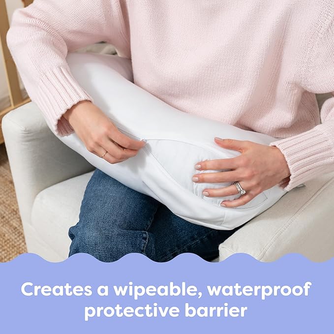Boppy Nursing Pillow Liner - Waterproof Protection for Redesigned Boppy Nursing Pillow, Machine Wash & Dry, Wipeable, Liner Only - Nursing Pillow Sold Separately, White