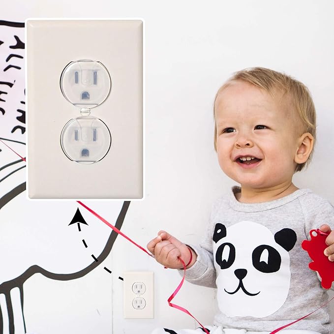 ABC123 - Outlet Plug Covers (36 Pack) Clear Child Proof Electrical Outlets Protector - Wall Socket Protector for Kids