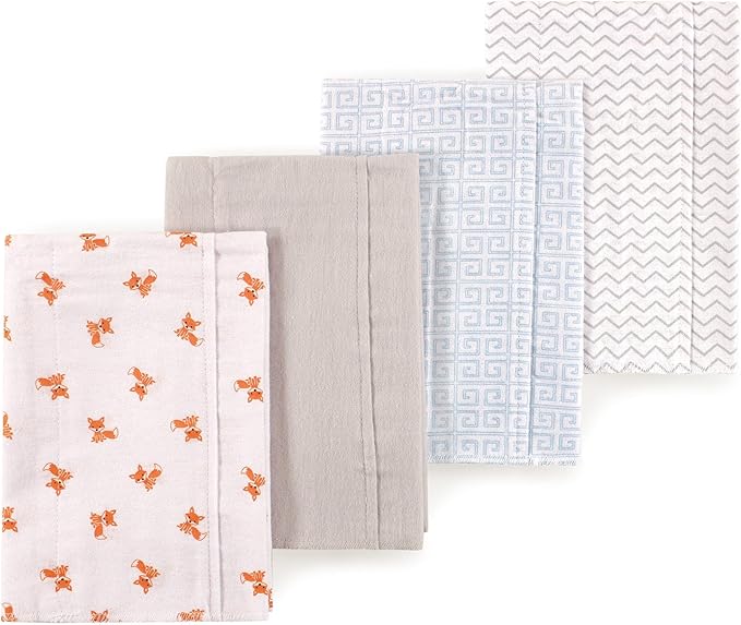 Little Treasure Luvable Friends Flannel Burp Cloths 4pk