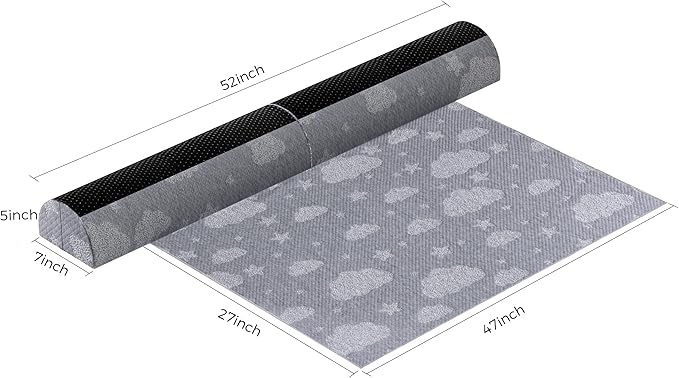 Bed Rail Bumpers for Toddlers with Pad 2PCS - Foam Foldable Bed Bumper Guard with Dual Non-Slip Pads Waterproof Washable Soft Removable Cover Safe Bed Rail for Toddlers, Kids Senior