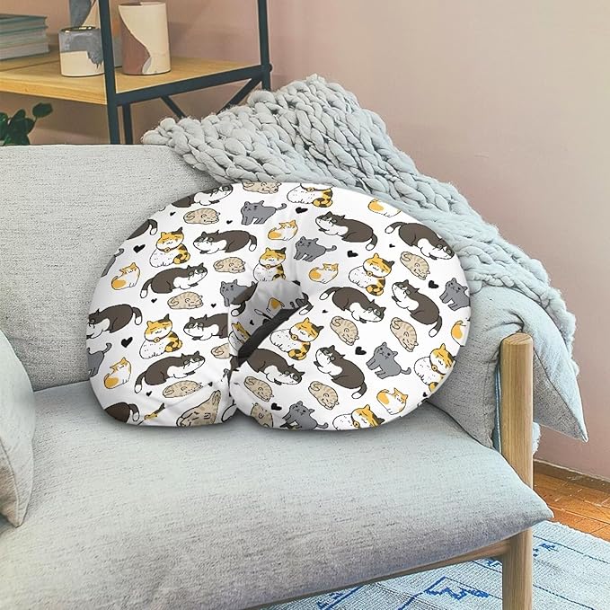 Cats Nursing Pillow Cover for Baby Boy Girl Breastfeeding Nursing Pillow Slipcovers Super Soft Not Easy to Fade and Pilling
