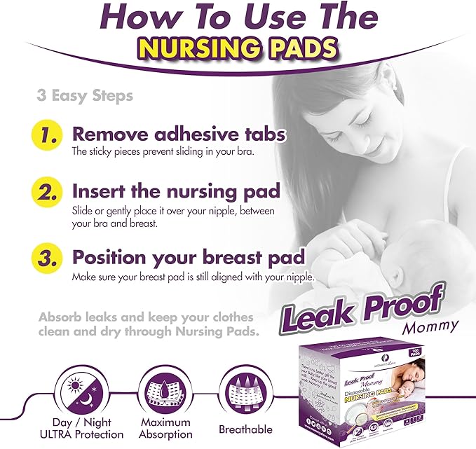 Nursing Mom Basic Kit - Gel Nursing Pads for Hot and Cold Breast Therapy + Disposable Ultra Thin Extra Absorbent Nursing Pads with Daytime and Overnight Protection (100 Count)