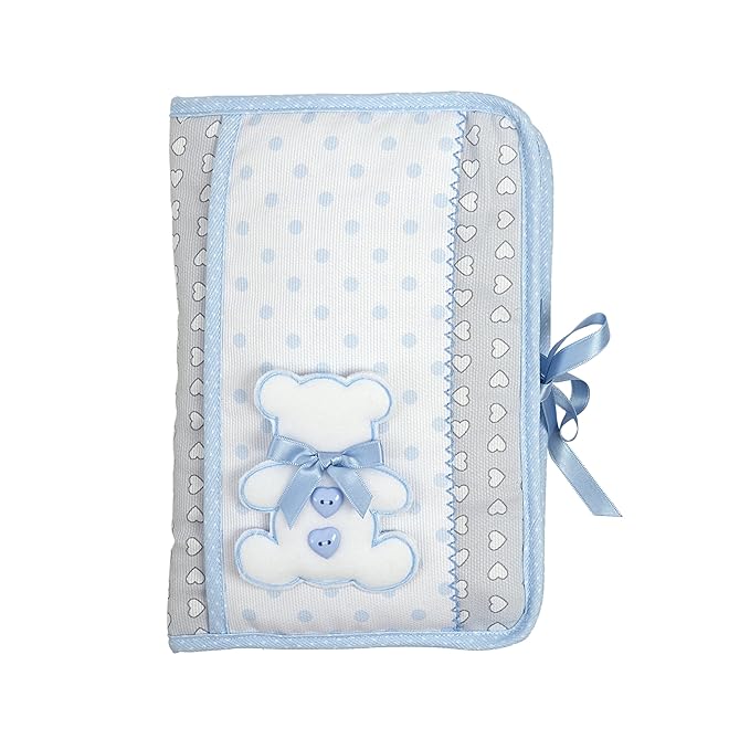 Diaper and Wipes Bag, Portable Diaper and Wipes Bag Organizer, with Booklet Opening, Gift Idea for Future Parents, 100% Made in Italy, Light Blue Colour, grey, AMA1717B