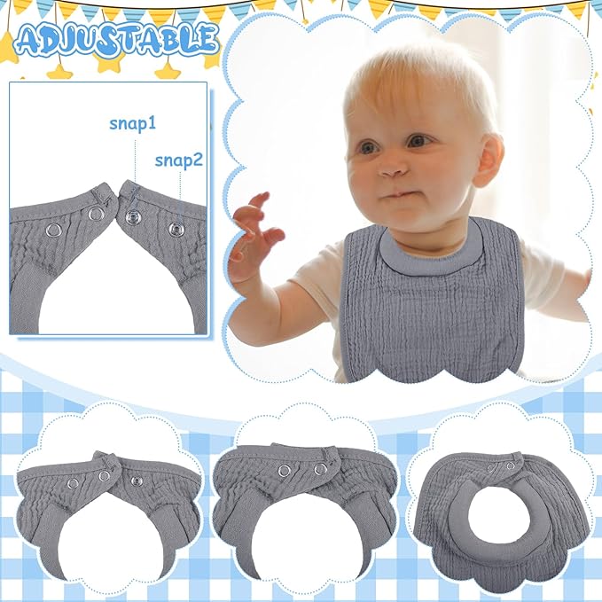 Twistover Newborn Bibs Feeding Bibs for Drooling and Teething Comfy Neck Baby Bib with Padded Absorbent Collar