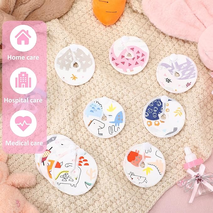 Threlaco 48 Pcs Gtube Button Covers Feeding Tube Pads Holder Abdominal Reusable Accessories Peg Tube Soft Absorbent Breast Feeding Pads Breastfeeding Support Nursing Care Stay Dry