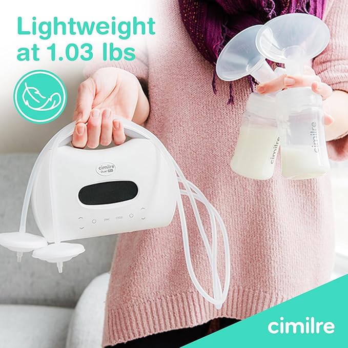 S7 Dual Pro Rechargeable Breast Pump by Cimilre, Customizable Pump Sessions w/Dual Motors, Multiple Cycle Speeds, & Hospital Strength Suction Levels, Double Electric Breast Pump