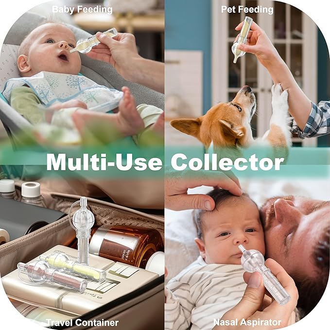 Colostrum Collector Kit Tenmonth Breast Milk Collector with Storage Case Set, Portable Colostrum Container Ready-to-Use, BPA Free 0.1oz/4ml, 6pcs