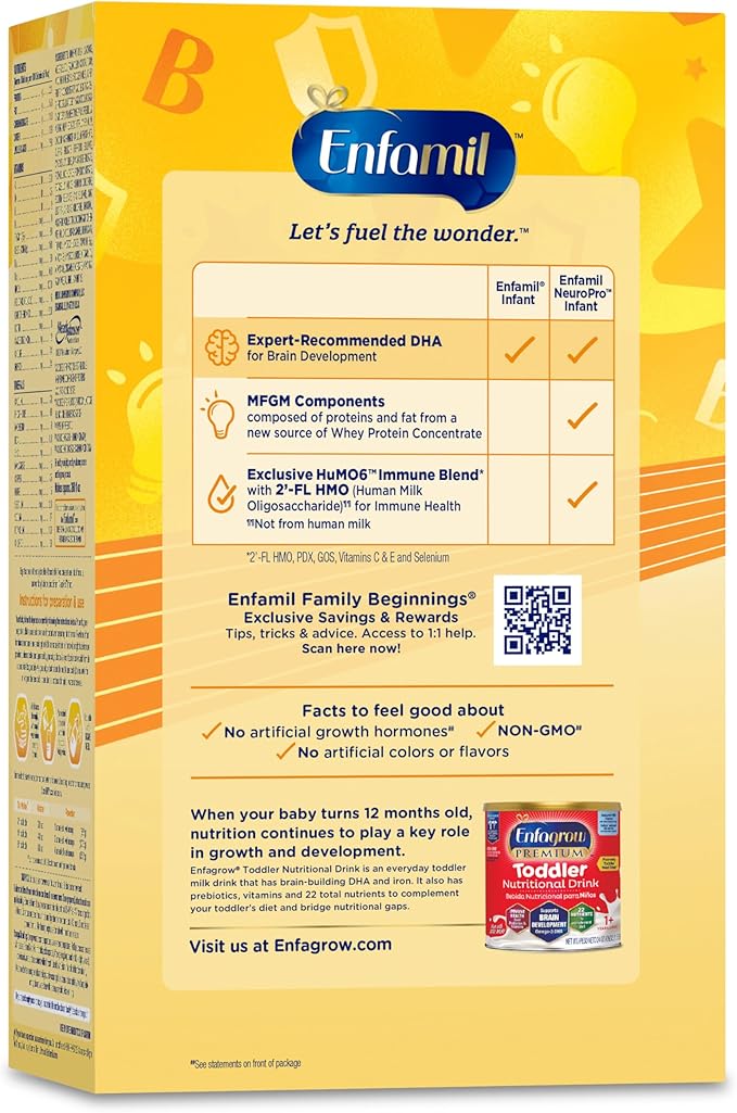 Enfamil NeuroPro Baby Formula, Brain Building Duo DHA & MFGM, Exclusive Immune Supporting HuMO6 Blend, Powder Infant Formula, Baby Milk, 36.4 Oz
