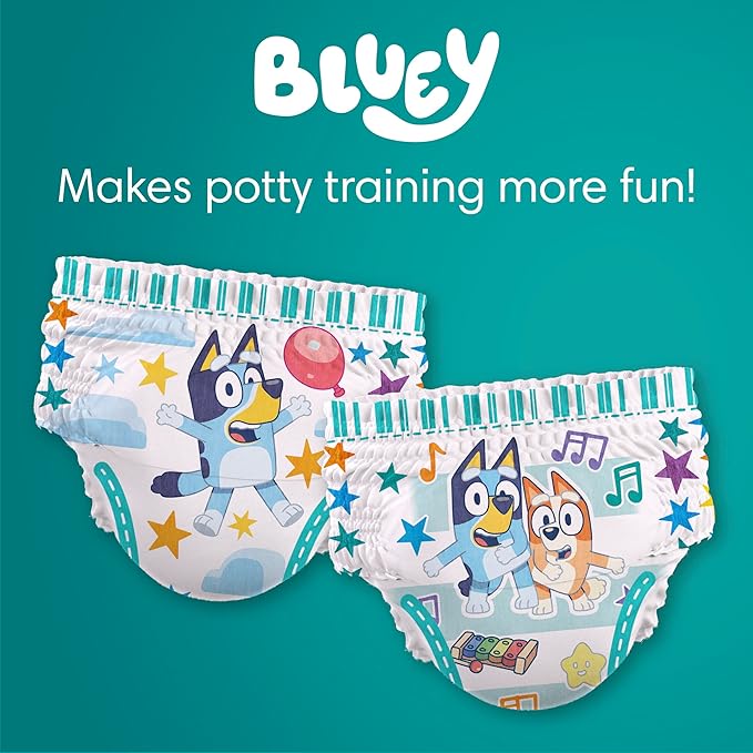 Pampers Training Pants - Easy Ups Boys & Girls Bluey - Size 2T-3T, 140 Count, Children's Potty Underwear (Packaging May Vary)