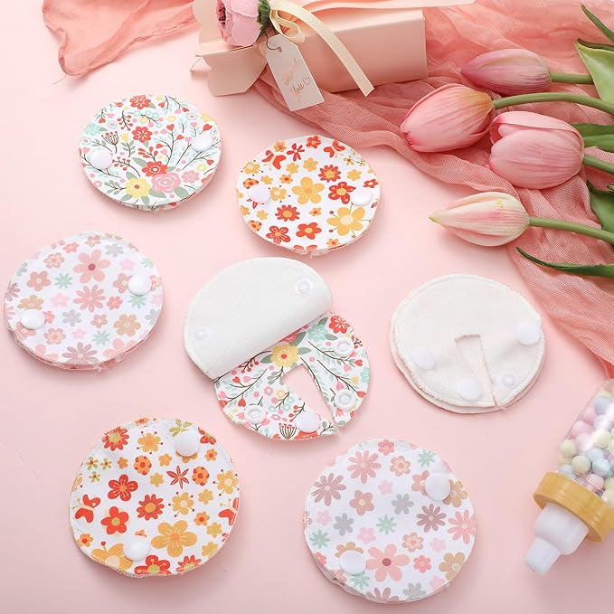 Breling 18 Pack Feeding Tube Pads Button Pad Gtube Button Covers Reusable g Tube Cutie Dinosaur Feeding Supplies for Kids Baby Breastfeeding Nursing Care (Flower)