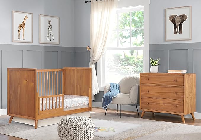 Oxford Baby Dawson Crib to Toddler Bed Guard Rail Conversion Kit, Honey Brown, Green Guard Gold Certified
