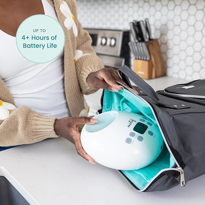 Motif Medical Luna Double Electric Pump for Breastfeeding - Portable Pump Breastfeeding w/Battery - Hospital Grade Pump w/LED Light - Hands-Free Breast Pump, Quiet Motor Baby Breast Pump