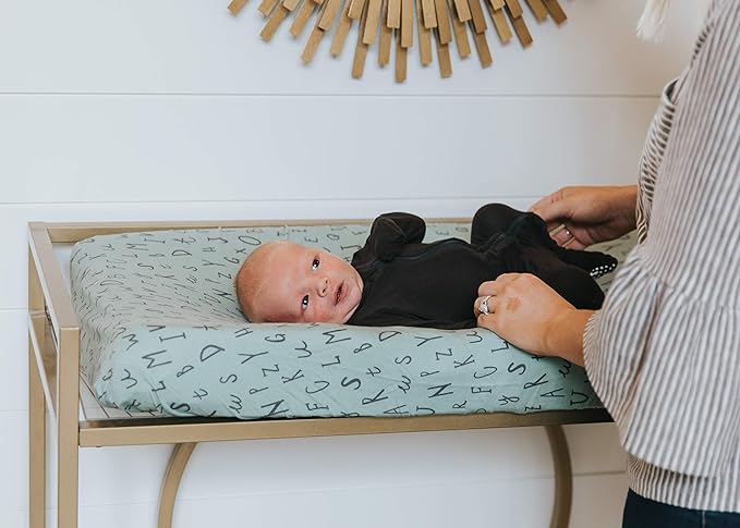 Premium Knit Diaper Changing Pad Cover Poe by Copper Pearl