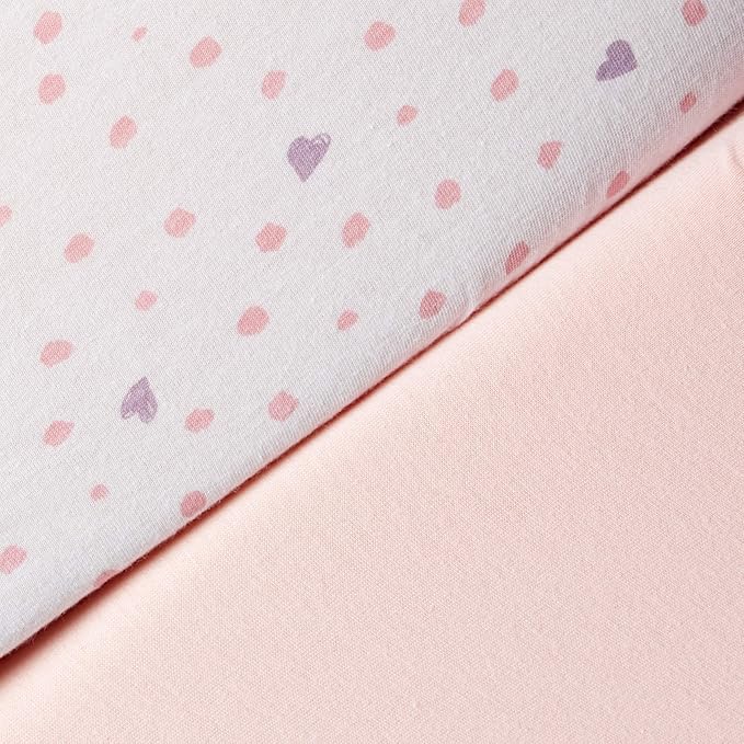 HonestBaby Organic Cotton Changing Pad Covers (Set of Two), Love Dot, One Size