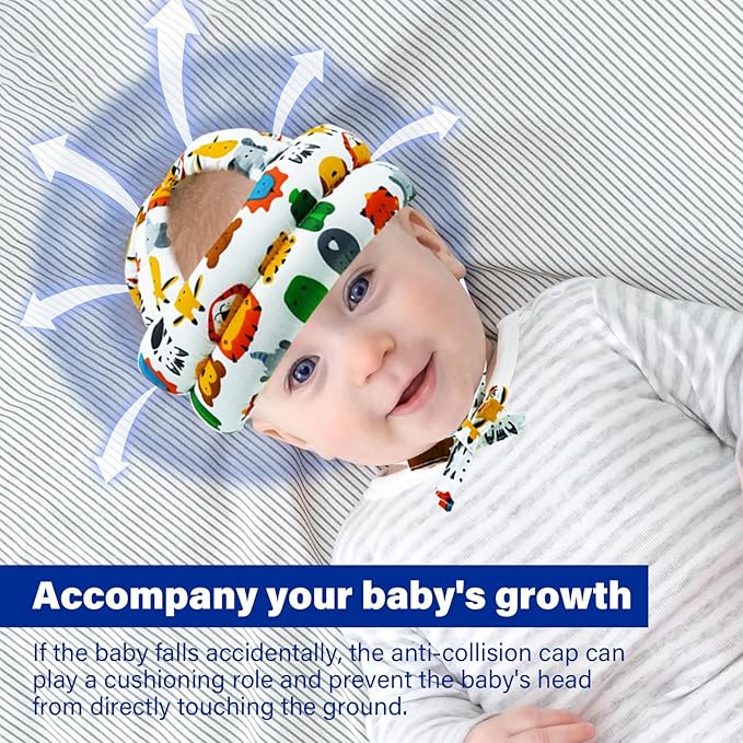 Baby Safety Helmet Baby Head Protector No Bumps for Running Walking Crawling, Safety Head Adjustable Protective Cap Headguard Hat