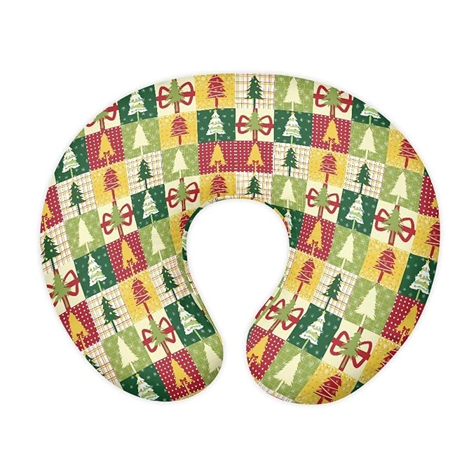 Christmas Tree Nursing Pillow Cover for Infant, Lightweight Neutral Breastfeeding Pillow Slipcover with Hidden Zipper, Removable Xmas Pillow Cover for Infant Snug