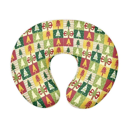 Christmas Tree Nursing Pillow Cover for Infant, Lightweight Neutral Breastfeeding Pillow Slipcover with Hidden Zipper, Removable Xmas Pillow Cover for Infant Snug