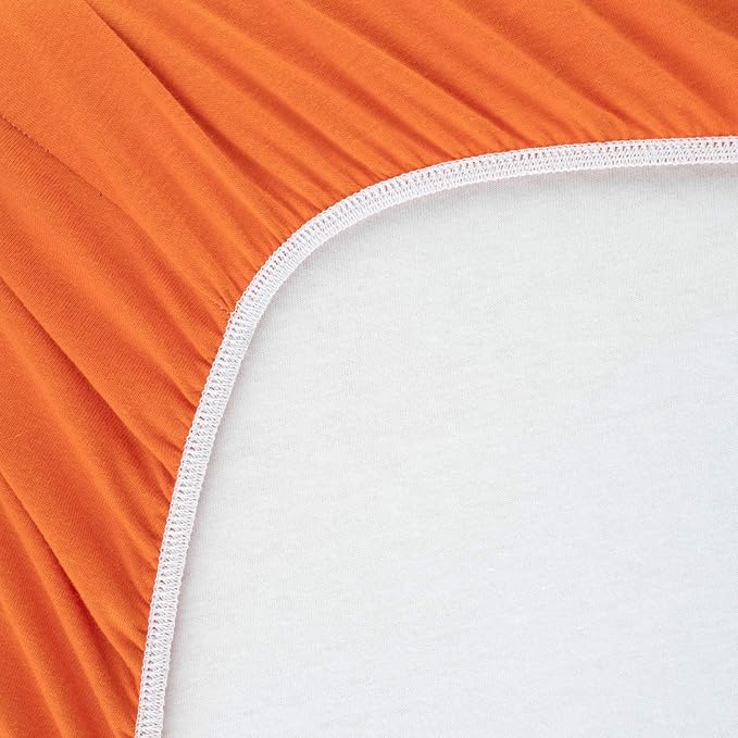 SheetWorld Fitted Baby Bassinet Sheet fits AMKE Baby Bassinet 20 x 31, 100% Cotton Jersey, Hypoallergenic, Butter Soft, Burnt Orange, Made in USA