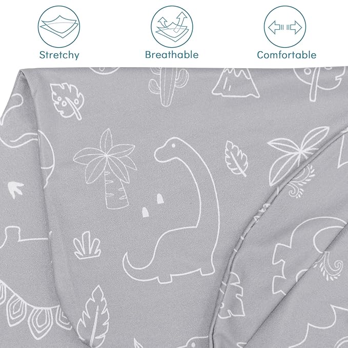 DILIMI Nursing Pillow Cover for Baby Boy and Girl, Ultra Soft Comfortable Stretchy Removable Slipcover for Newborn Breastfeeding Pillows, Dinosaur