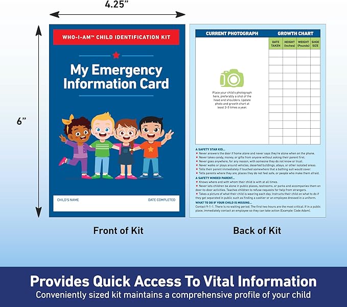 Who-I-Am Child ID Kits with Fingerprint & DNA Samples (5 Pack)