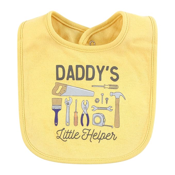 Hudson Baby Infant Boy Cotton Bibs, Construction Work, One Size