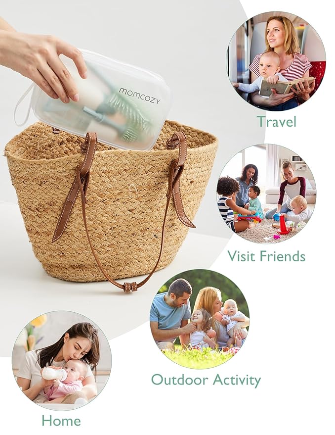Momcozy Nutri Bottle Warmer & Momcozy Bottle Brush Kit Green